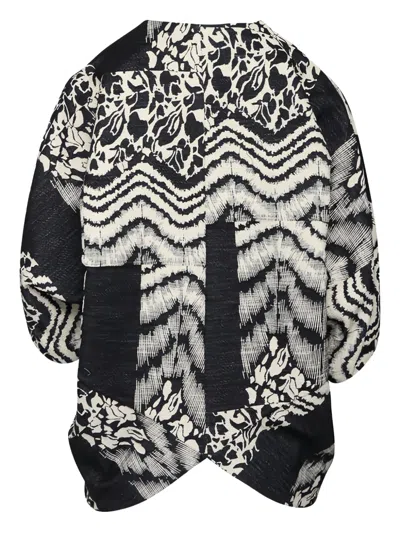 Zero + Maria Cornejo Printed Round-neck Jacket In Black