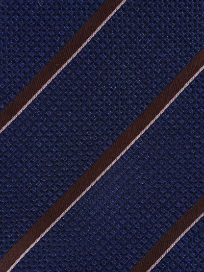Canali Striped Tie In Blue