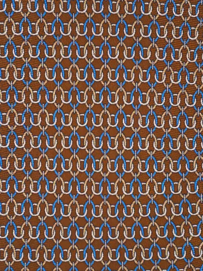 Eton Patterned Tie In Brown