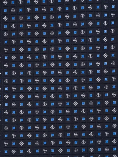 Eton Geometric-pattern Tie In Black