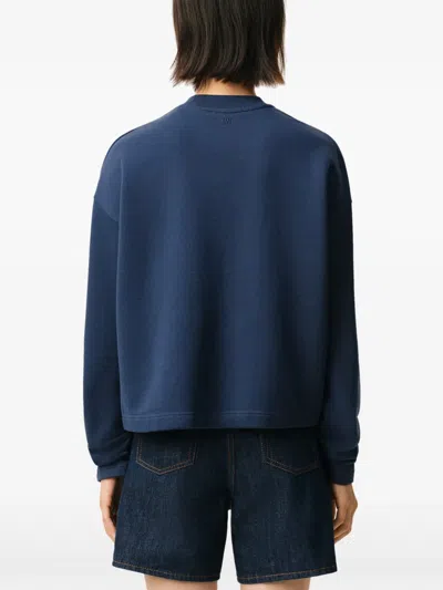 Ami Alexandre Mattiussi Ami Coeur Cropped Sweatshirt In Blue