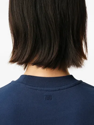 Ami Alexandre Mattiussi Ami Coeur Cropped Sweatshirt In Blue