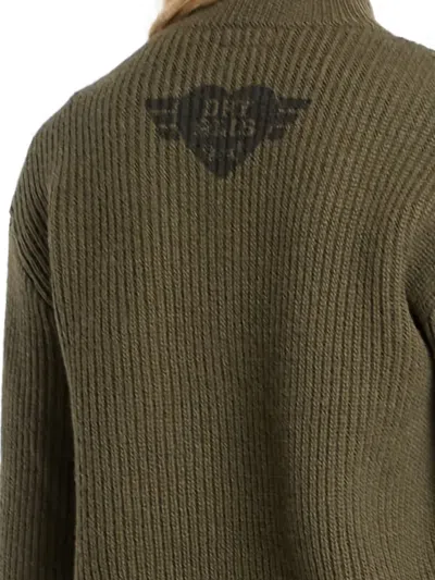 Human Made Mock-neck Logo Knitted Sweater In Green