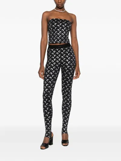 Marine Serre Moon-print Leggings In Black