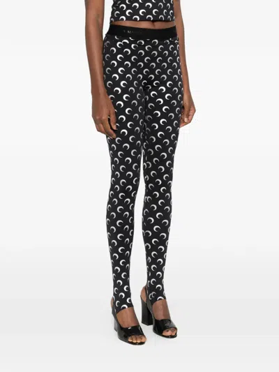 Marine Serre Moon-print Leggings In Black