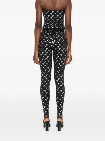 Marine Serre Moon-print Leggings In Black