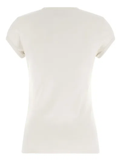 Courrèges Baby Logo Short Sleeve Crew Neck T-shirt In White