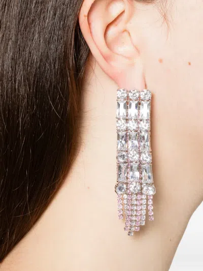 Self-portrait Tassel Drop Earrings In Silver