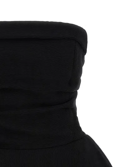 Magda Butrym Ribbed Draped Mini Dress In Black