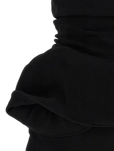 Magda Butrym Ribbed Draped Mini Dress In Black