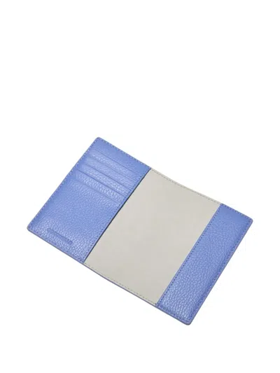 Coccinelle Metallic Logo Passport Holder In Blue