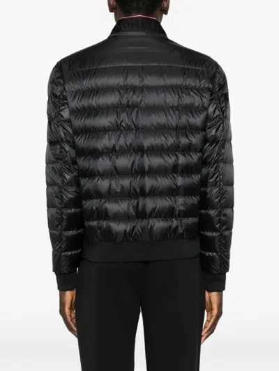Moncler Micro Rip-stop Biker Jacket In Black