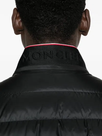 Moncler Micro Rip-stop Biker Jacket In Black