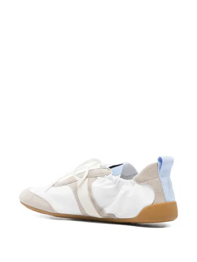 Chloé White Calf Leather Bos Taurus Athletic Sneakers In White