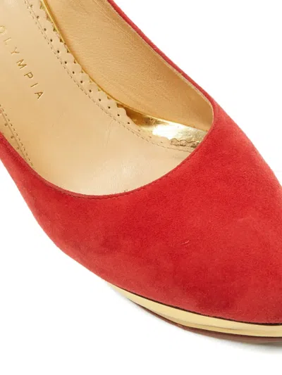 Pre-owned Charlotte Olympia Dolly Platform Pumps In Red