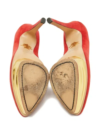 Pre-owned Charlotte Olympia Dolly Platform Pumps In Red