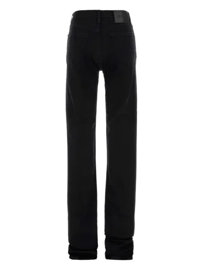 Attico Black Washed Stretch Jeans In Multi