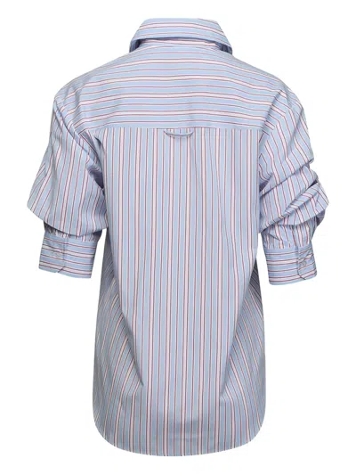 Brochu Walker Pia Striped Sleeve Blouse In Blue