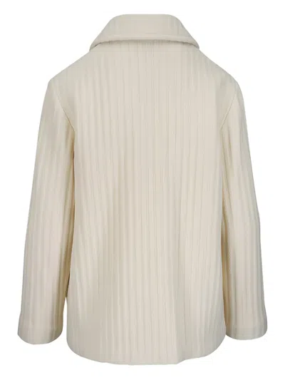 Lafayette 148 Buttoned Collared Jacket In White
