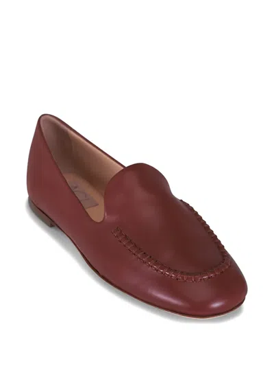 Agl Attilio Giusti Leombruni Amelia Stitch-detail Loafers In Burgundy