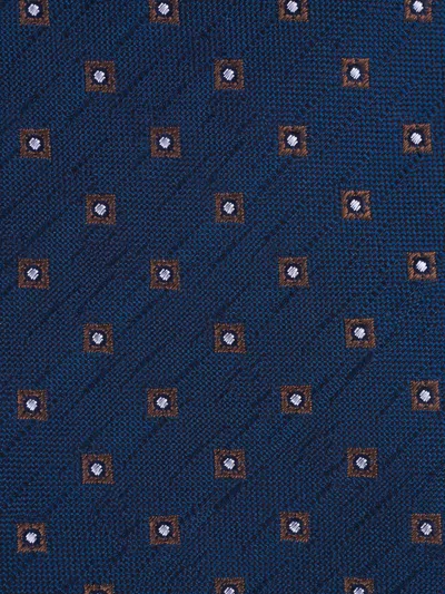 Canali Geometric-pattern Tie In Blue