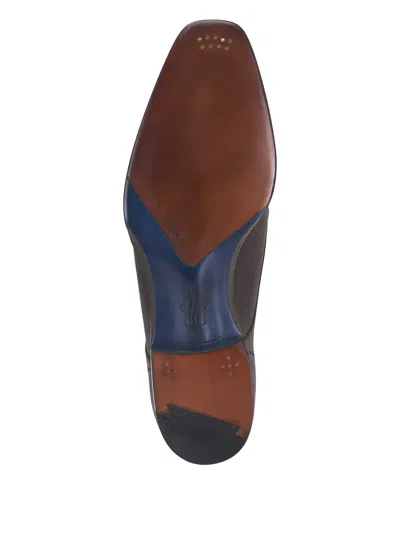 Di Bianco Cardano Grained Lace-up Derby Shoes In Brown