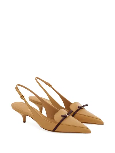 Ferragamo Slingback With Bow Mini Bow Detail In Multi