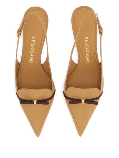 Ferragamo Slingback With Bow Mini Bow Detail In Multi