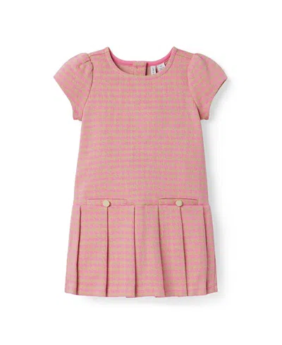 Janie And Jack Girls' The Houndstooth Pleated Dress - Baby, Little Kid, Big Kid In Multi