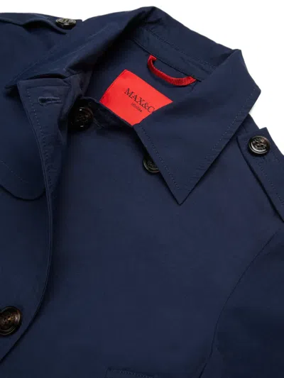 Max & Co Double-breasted Jacket In Blue