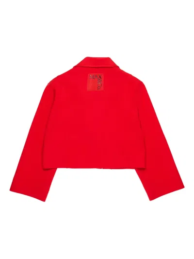 LOGO-APPLIQUÉ CROPPED BLAZER