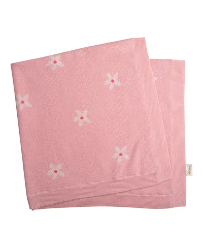 Rachel Riley Girls' Daisy Knit Blanket - Baby In Pink