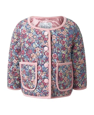 Rachel Riley Girls' Floral Quilted Jacket - Baby In Multi