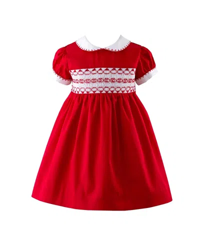 Rachel Riley Girls' Classic Smocked Dress And Bloomers - Baby In Red