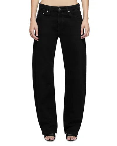 Eb Denim Alida High Rise Loose Bowed Jeans In Noir In Black