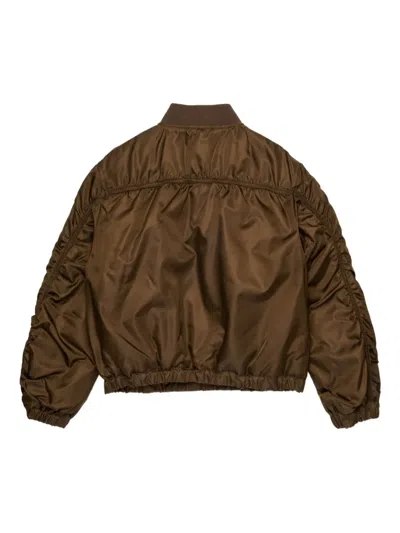 Max & Co Logo Bomber Jacket In Brown