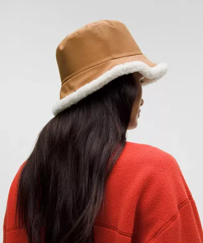 Lululemon Boucle Fleece Reversible Bucket Hat In Brown