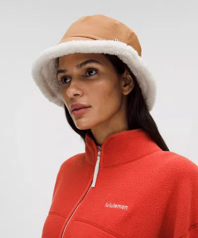 Lululemon Boucle Fleece Reversible Bucket Hat In Brown