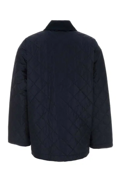 Prada Renylon Jacket Long Sleeves Front Pockets In Blue