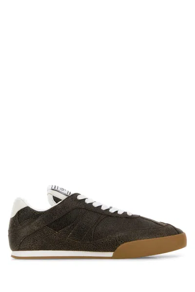 Chloé Kick Crackled Leather Retro Low-top Sneakers In Multi