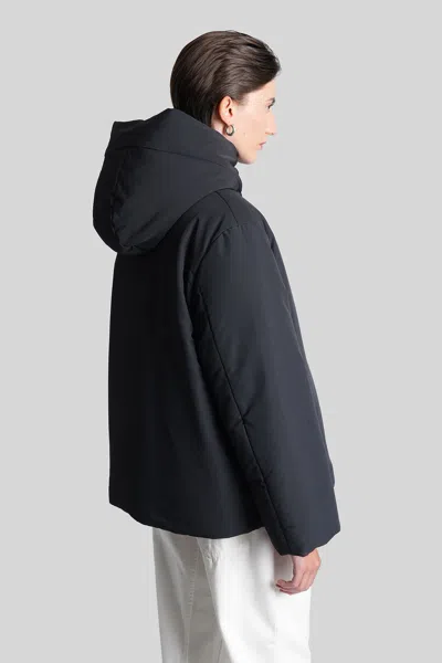Jil Sander Fixed-hood Drawstring Puffer Jacket In Black