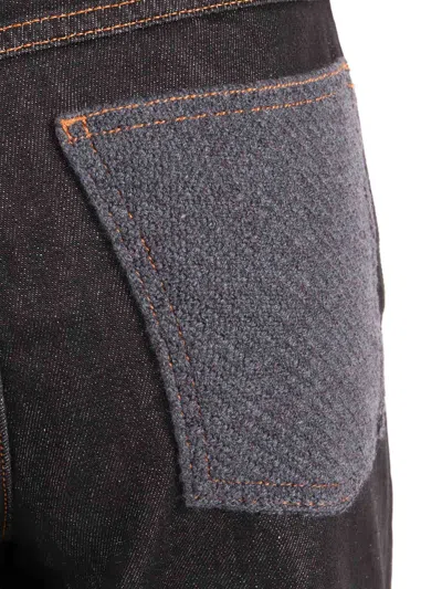 Fabiana Filippi Slim Fit Bootcut 5 Pocket Jeans With Knit Back Pocket In Black