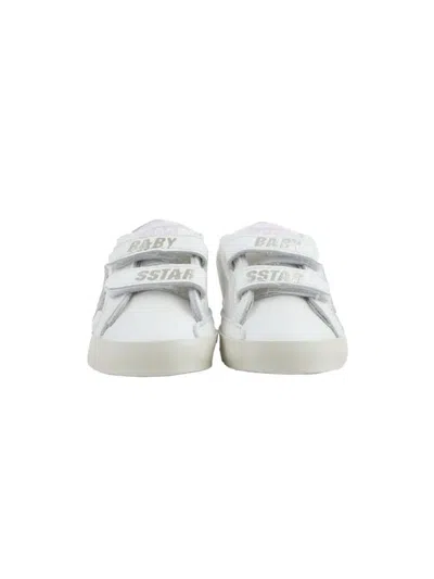 Golden Goose Old School Glitter-heel Leather Sneakers In White