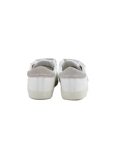Golden Goose Old School Glitter-heel Leather Sneakers In White