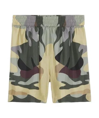 Burberry Camouflage-print Silk Short In Multi