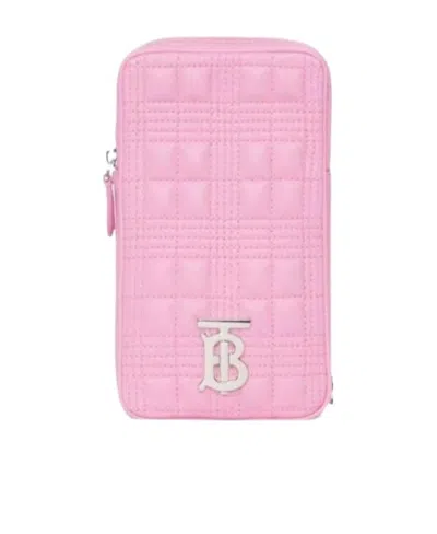 Burberry Lola Quilted Pouch Bag In Pink
