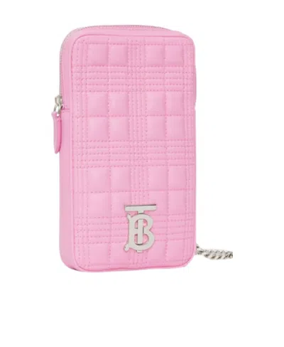 Burberry Lola Quilted Pouch Bag In Pink
