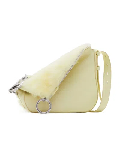 Burberry Small Knight Leather Shoulder Bag In Yellow