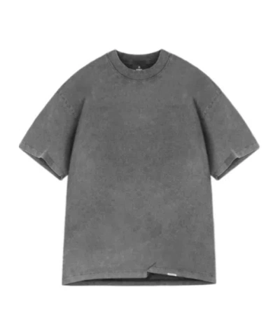 Represent Grey Solid Crew Neck T-shirt In Gray