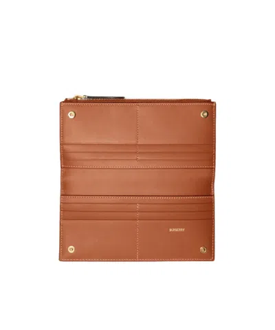 Burberry Canvas Wallet Check Pattern Rectangular Shape In Brown